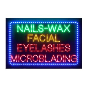 Nails-Wax Facial Eyelashes LED Animated Sign