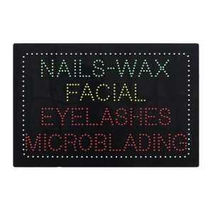 Nails-Wax Facial Eyelashes LED Animated Sign