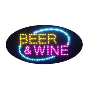 Beer Wine Pink LED Animated Sign