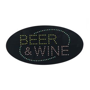 Beer Wine Pink LED Animated Sign