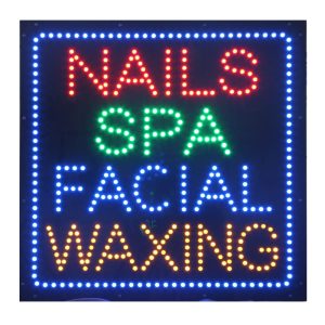Nails Spa Facial Waxing LED Animated Sign