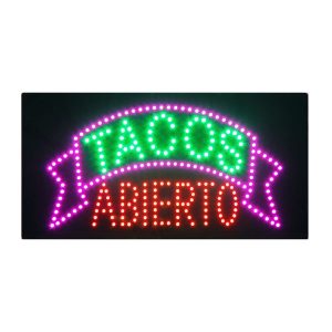Tacos Abierto LED Animated Sign