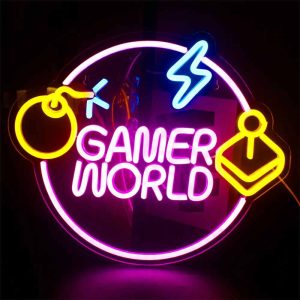 Gamer World USB LED Neon Sign 🎮