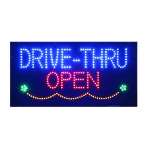 Drive Thru Open Wave Blue LED Animated Sign