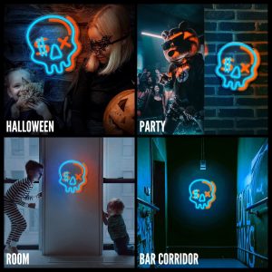 Halloween Spooky Skull USB LED Neon Sign