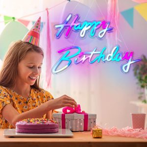 Dynamic Color Changing Birthday LED Neon Sign