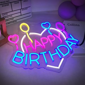 Heart Shaped Birthday LED Neon Sign