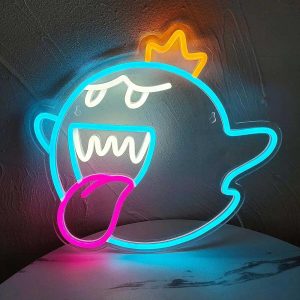 King Boo Blue USB LED Neon Sign 👑👻
