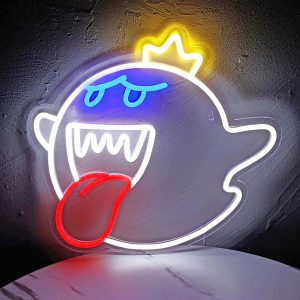 King Boo White USB LED Neon Sign 👑👻