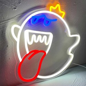 King Boo White USB LED Neon Sign 👑👻