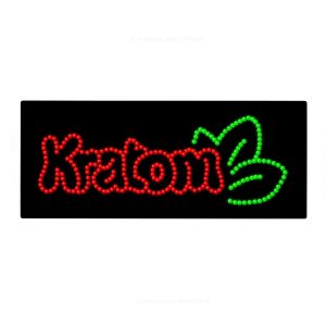 Kratom Rectangular LED Animated Sign