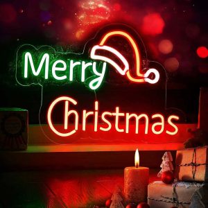 Merry Christmas Hat USB LED Neon Sign 🎅