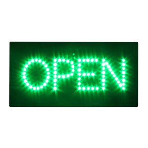 Open Green LED Animated Sign