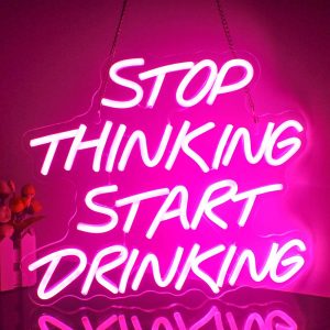 Stop Thinking Start Drinking USB LED Neon Sign