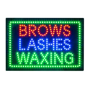 Brows Lashes Waxing LED Animated Sign