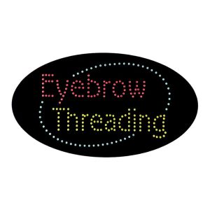 Eyebrow Threading Pink LED Animated Sign