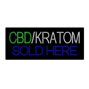 Kratom CBD Sold Here LED Animated Sign