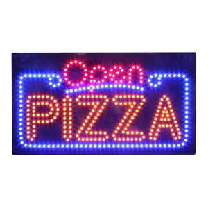 Open Pizza Red LED Animated Sign