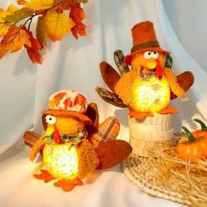 Thanksgiving Turkey Gnome LED Light