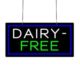 LED Dairy Free Neon Sign, 20″x10″