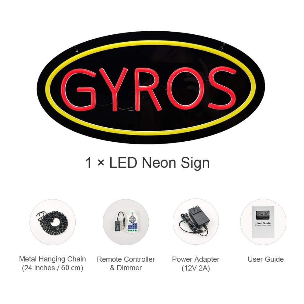 LED Gyros Neon Sign, 16"ร8" - Image 7