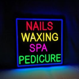 Nails Waxing Spa Pedicure LED Neon Signs, 16″×16″