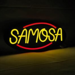 LED Samosa Neon Sign, 16″x8″