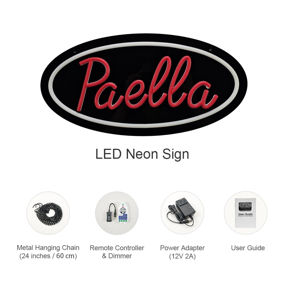 LED Paella Neon Sign, 16"x8" - Image 5