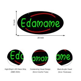 LED Edamame Neon Sign, 20″x10″