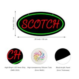 LED Scotch Neon Sign, 20″x10″