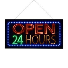 LED Open 24 Hours Sign, 24″×12″