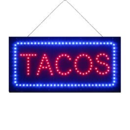 LED Tacos Sign, 19"×9.5"