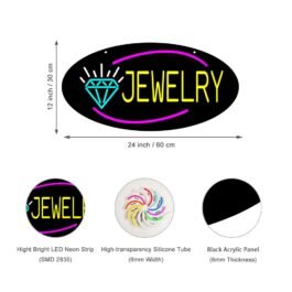 LED JEWELRY Neon Sign, 24″×12″
