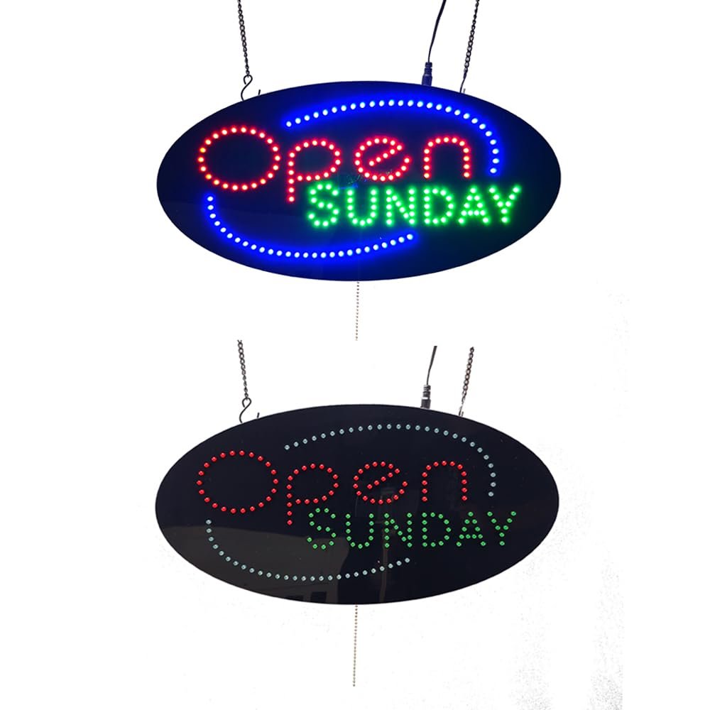 Open Sunday LED Sign, 19"ร9.5" - Image 3
