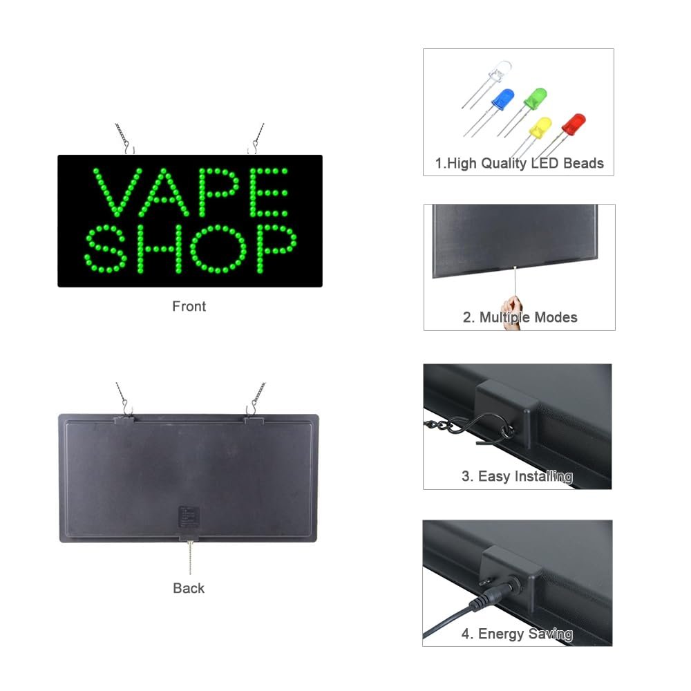 LED Vape Shop Sign, 24"ร12" - Image 2