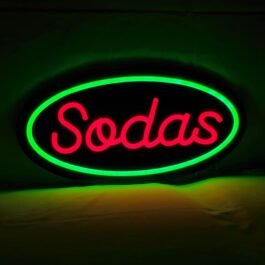 LED Sodas Neon Sign, 16″x8″