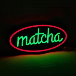 LED Matcha Neon Sign, 16″×8″