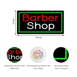 LED Barber Shop Neon Sign, 20″×10″