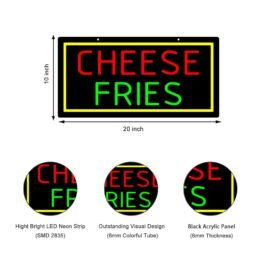 LED French Fries Signc, 20″×10″