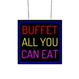 LED Buffet All You Can Eat Neon Sign, 16″×16″