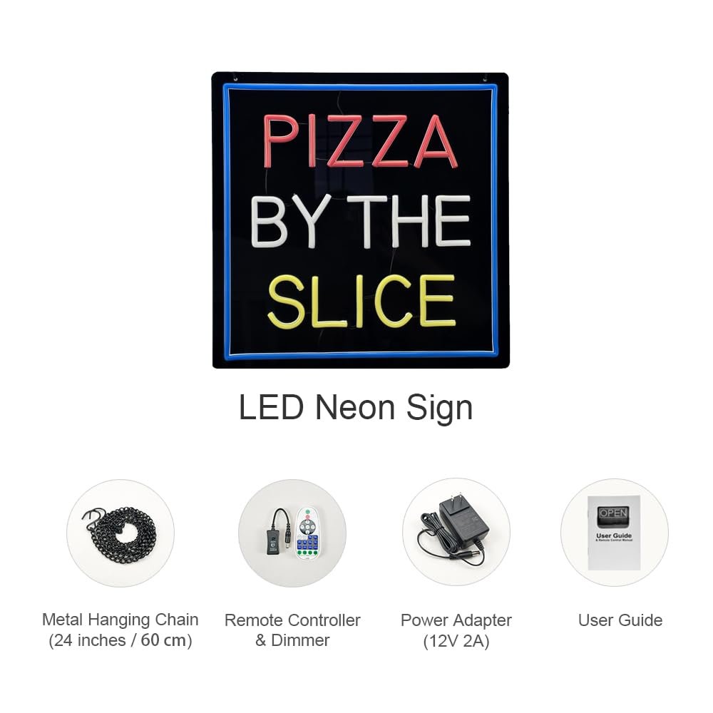 LED Pizza By The Slice Neon Sign, 16"ร16" - Image 5