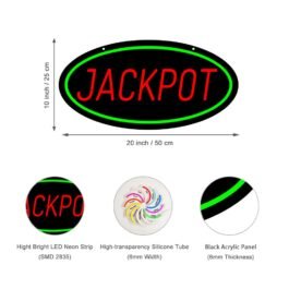LED Jackpot Neon Sign, 20″x10″