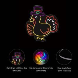 Happy Thanksgiving Neon Sign, 13″x14″