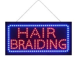 LED Hair Braiding Sign, 24″×12″