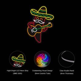 Happy Cinco De Mayo Neon Sign, 12″x16″