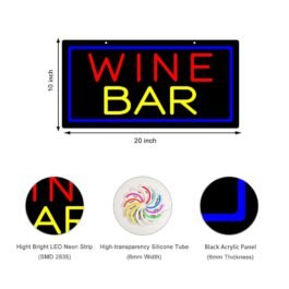 LED Wine Bar Neon Sign, 20″x10″