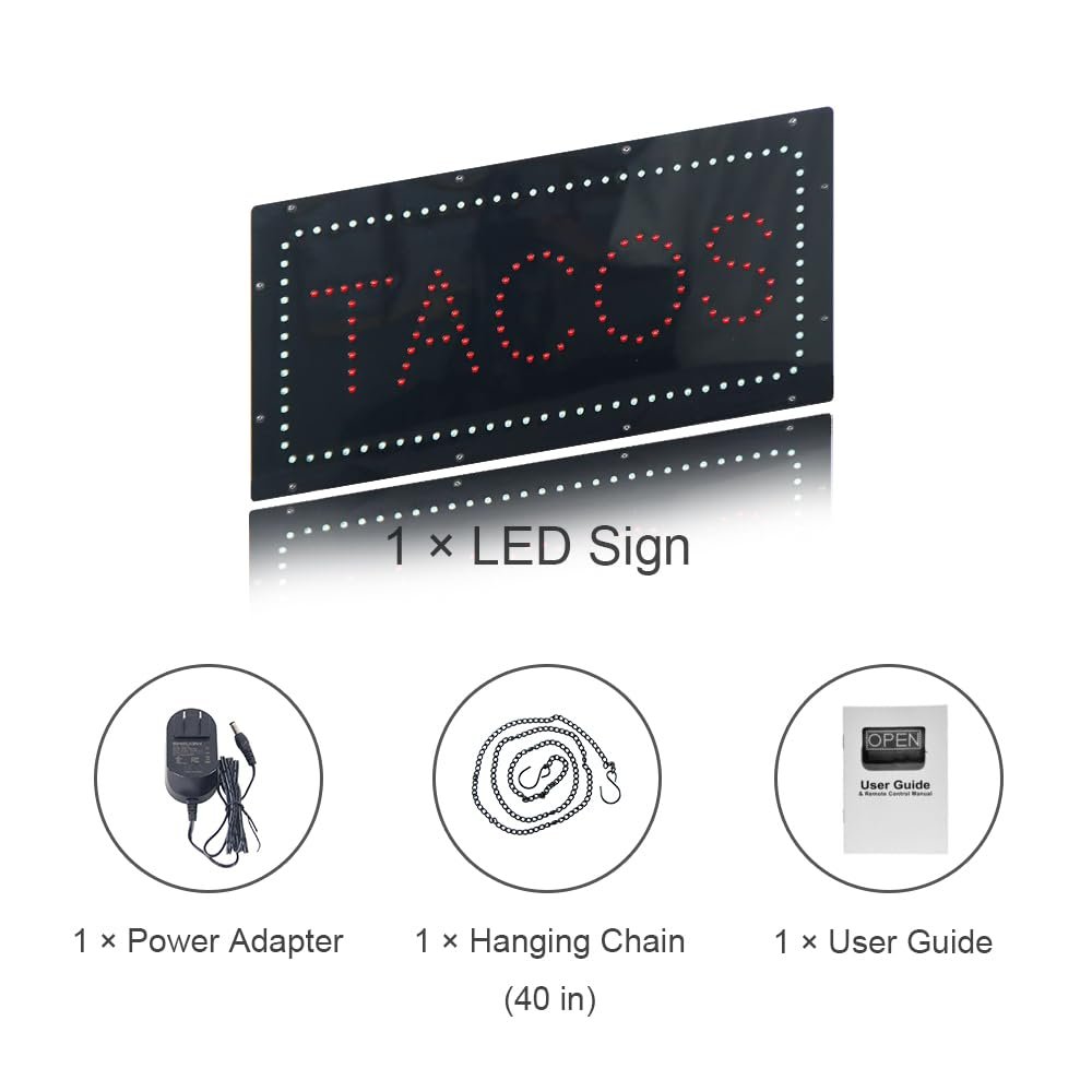 LED Tacos Sign, 19"ร9.5" - Image 5