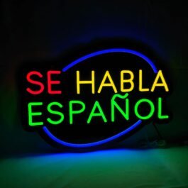 LED Se Habla Español Neon Sign, 20″x14″