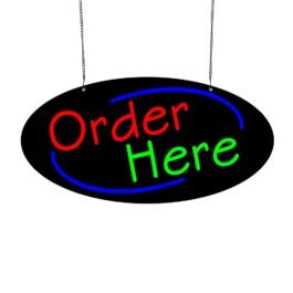 LED Order Here Neon Sign, 20″x10″