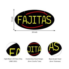 LED Fajitas Neon Sign, 20″x10″